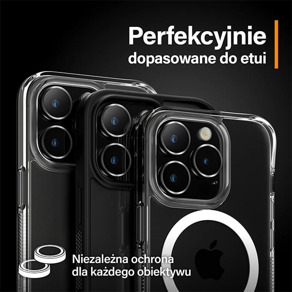Mbrojtës kamere PanzerGlass Hoops për iPhone 15 Pro / 15 Pro Max, kornizë e zezë