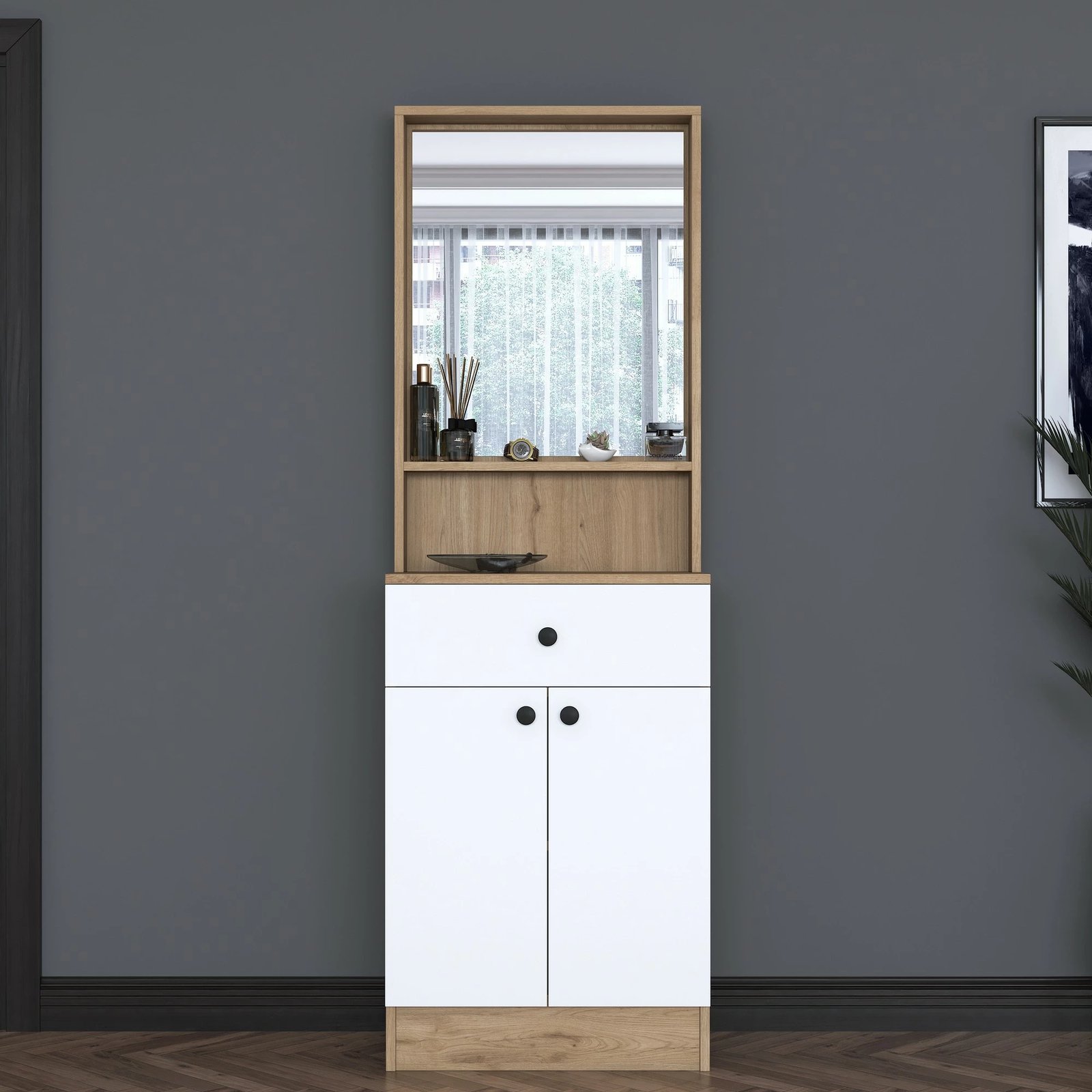 Stendë korridori Skye Decor, ngjyrë arre dhe e bardhë, P6 - 3294