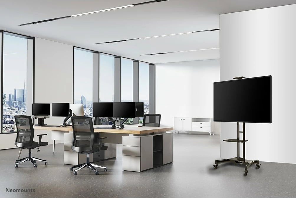 Karrocë TV Newstar NM-M1700BLACK, për ekrane 32-75 inç, rregullim lartësie, ngjyrë e zezë