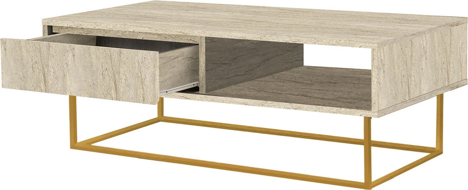 Tavolinë për kafe Skye Decor, Laxus Dale, ngjyrë travertin