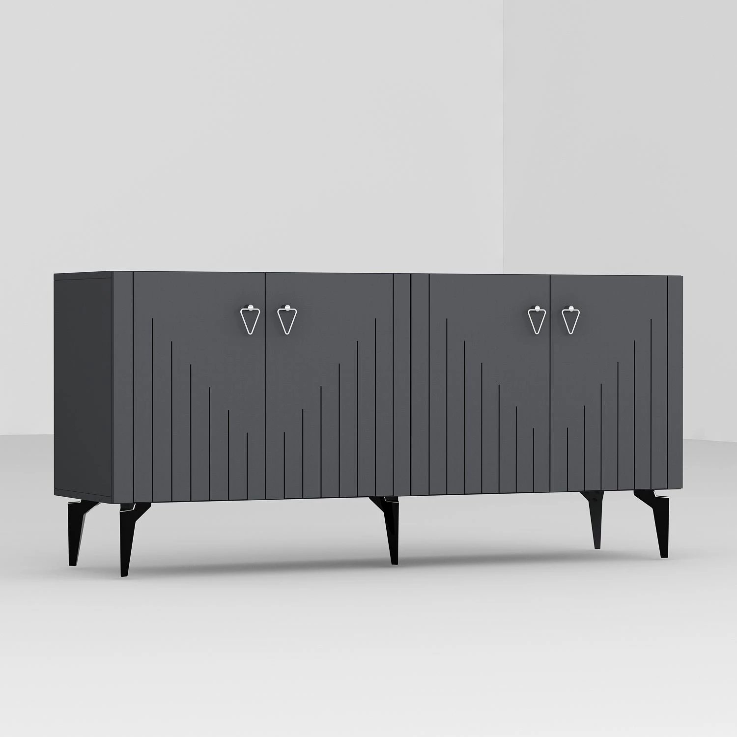 Konsolë Skye Decor, anthracite, argjend