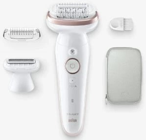 Epilator Braun Silk-épil 9 9-030, 40 pinceta, i bardhë, me koka ndërruese