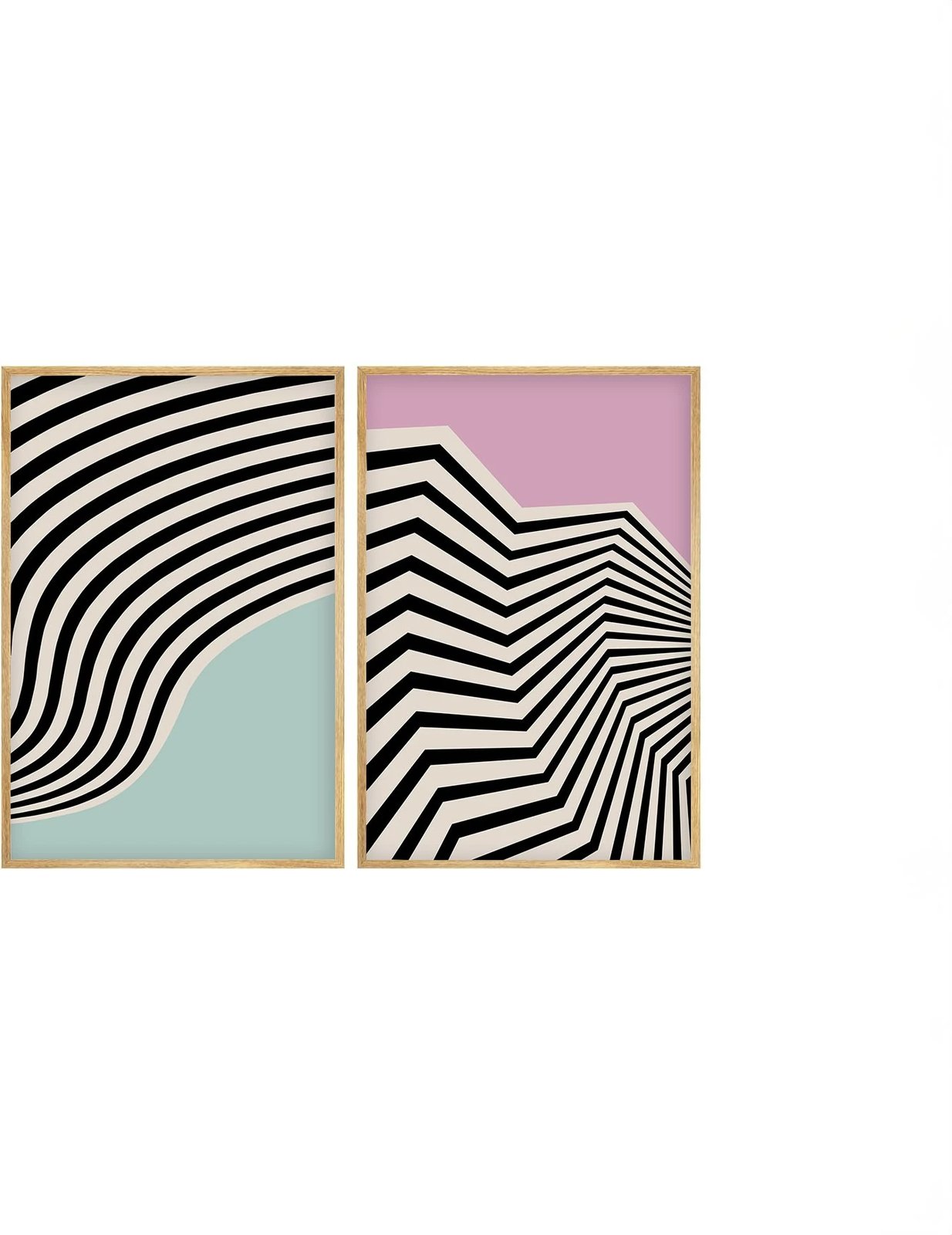 Set pikturash dekorative me kornizë, MDF, shumëngjyrëshe, Wallity, Huhu243, 30x40cm (2 copë)