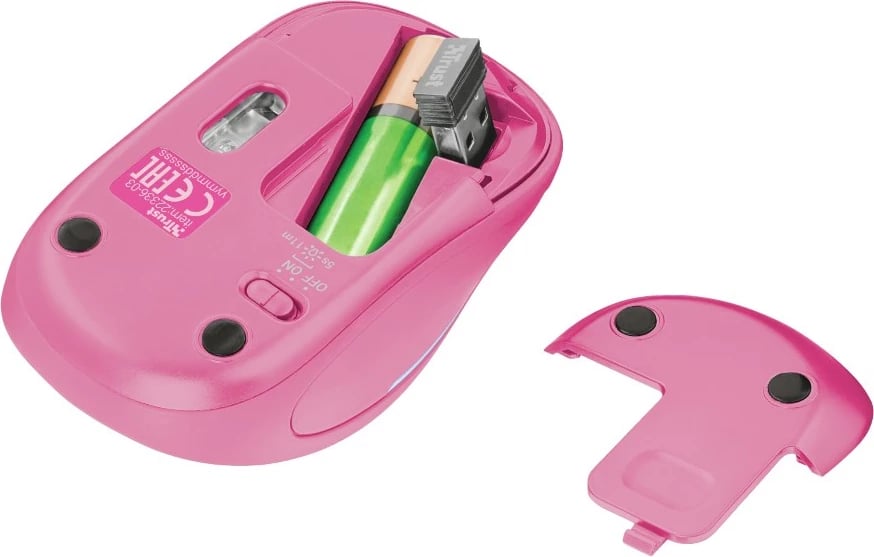 Maus wireless Trust Yvi FX, 1600 DPI, rozë