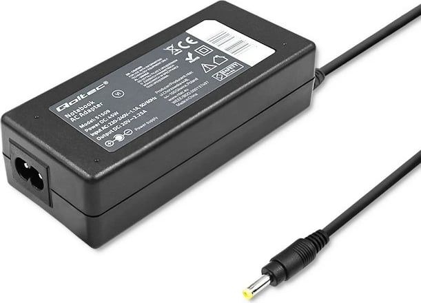 Adapter rryme për laptop Qoltec 45W, për Lenovo IdeaPad, 20V 2.25A, me kabllo rryme, i zi