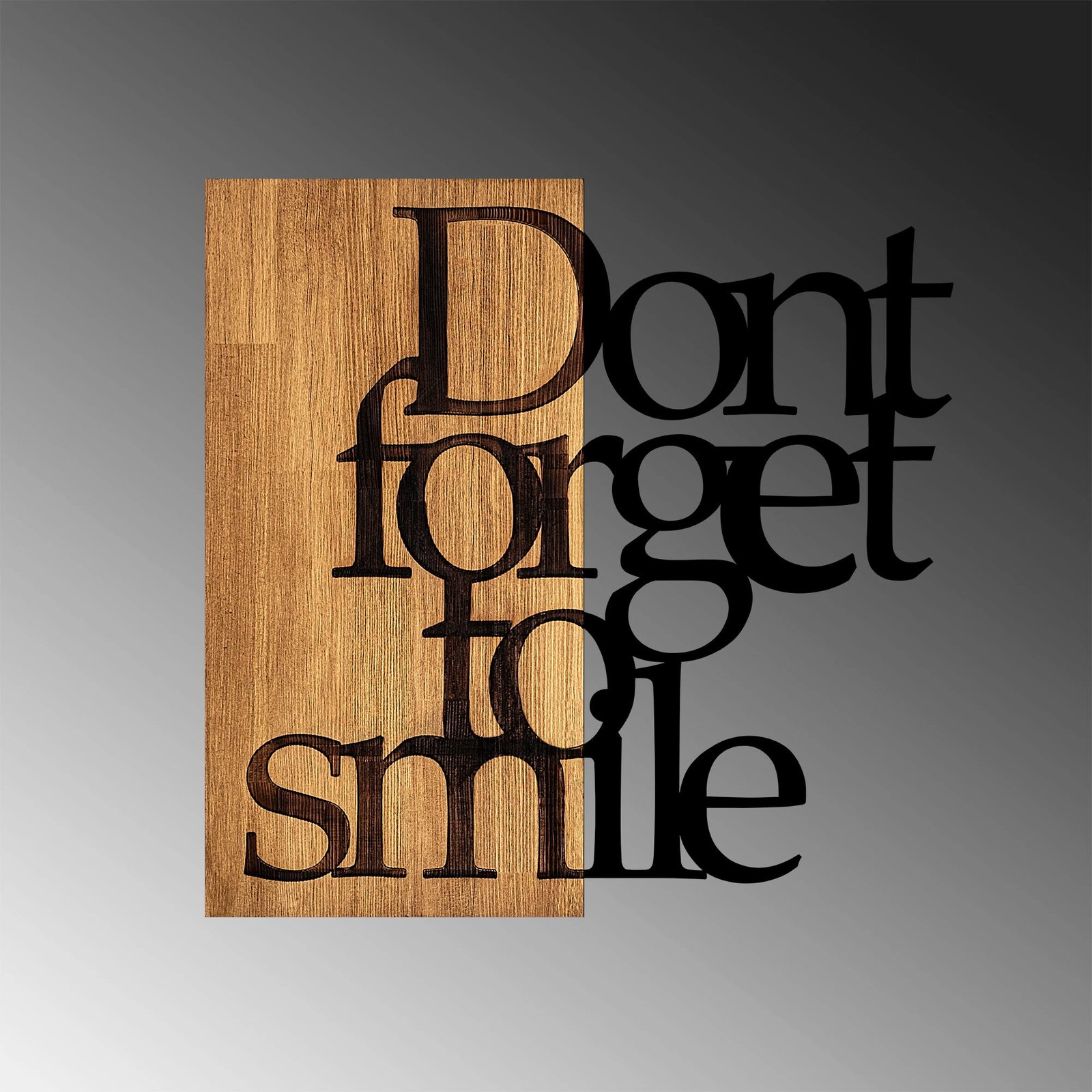 Aksesor dekorativ prej druri për mur, Wallity, MA-287, ngjyrë arre dhe e zezë