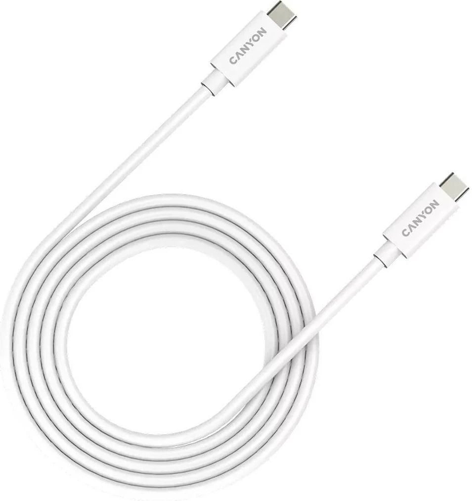 Kabllo USB-C Canyon UC-42, 1m, 20Gbps, 240W, e bardhë