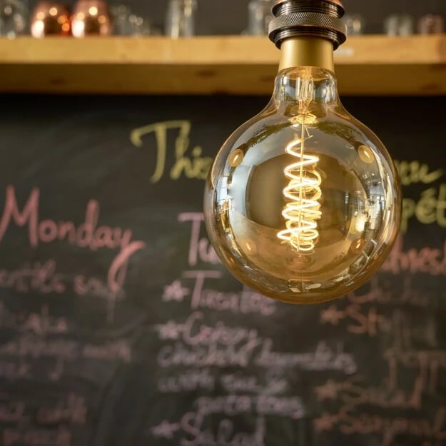 Llambë smart Shelly Vintage G125, Wi-Fi, LED, E27, ngjyrë kafe e lehtë