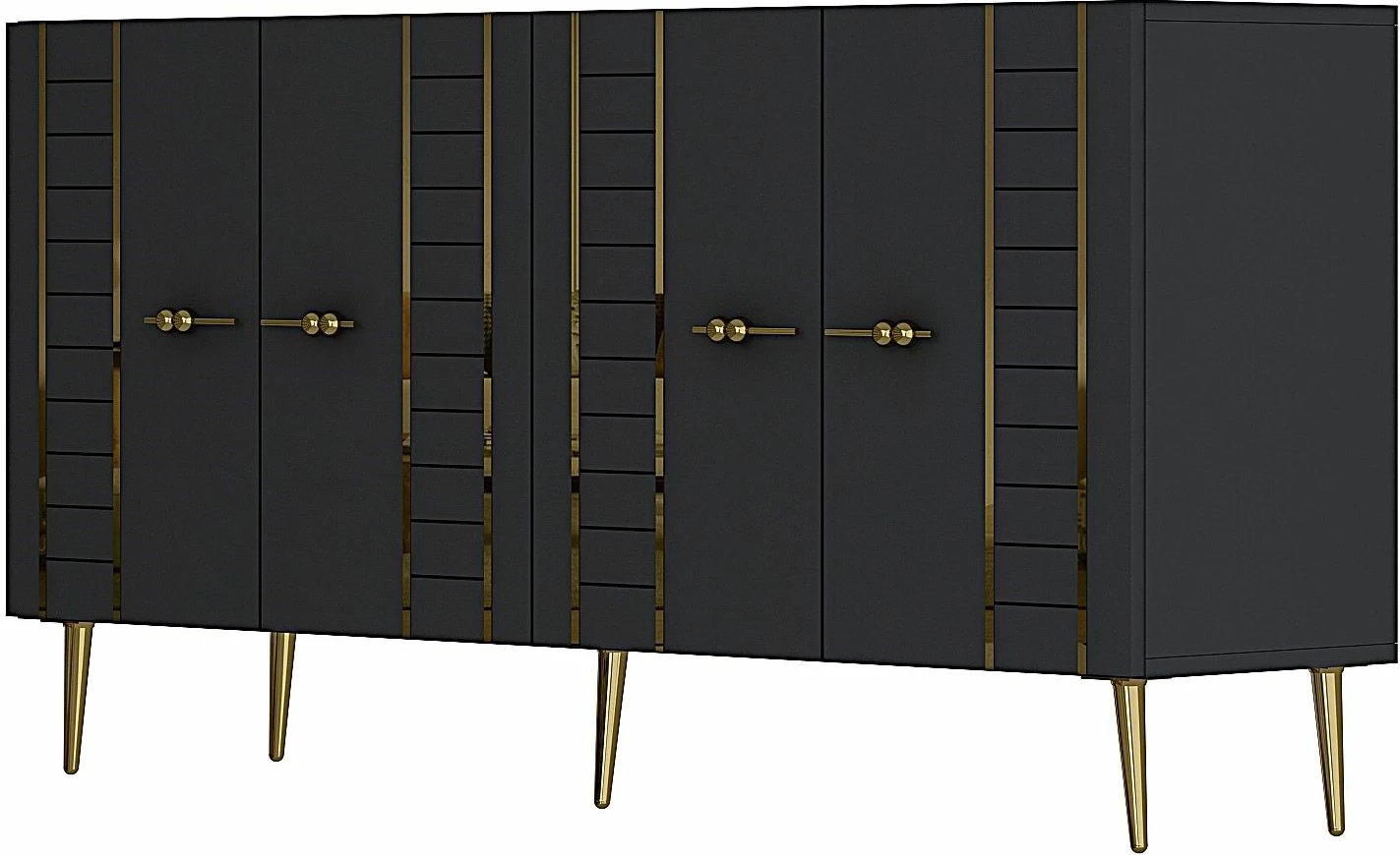 Konsolë Skye Decor, ngjyrë antracit, ari