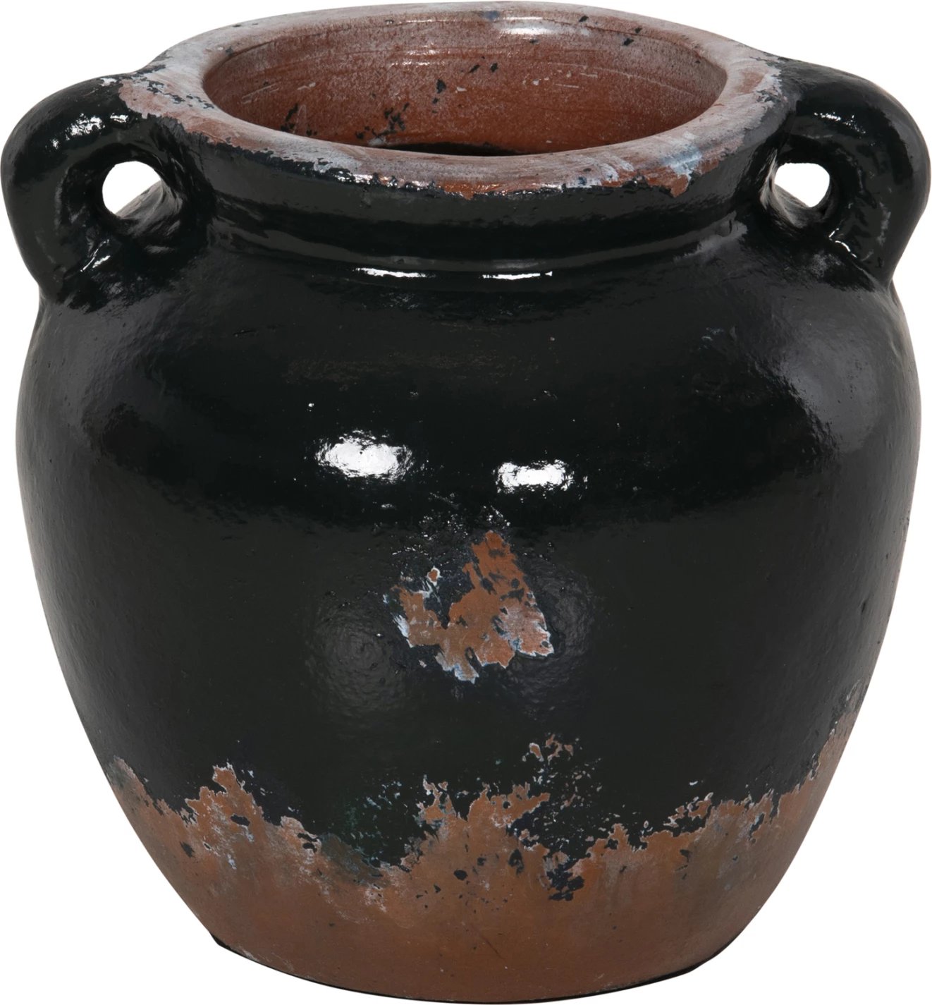 Vazo dekorative FH4380 terrakote, ngjyrë e zezë