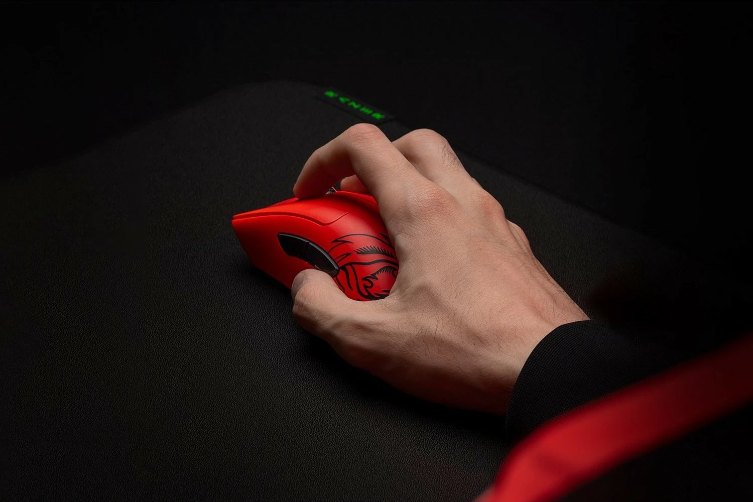 Maus Razer DeathAdder V3 Pro Faker Edition, wireless, 30000 DPI, i kuq
