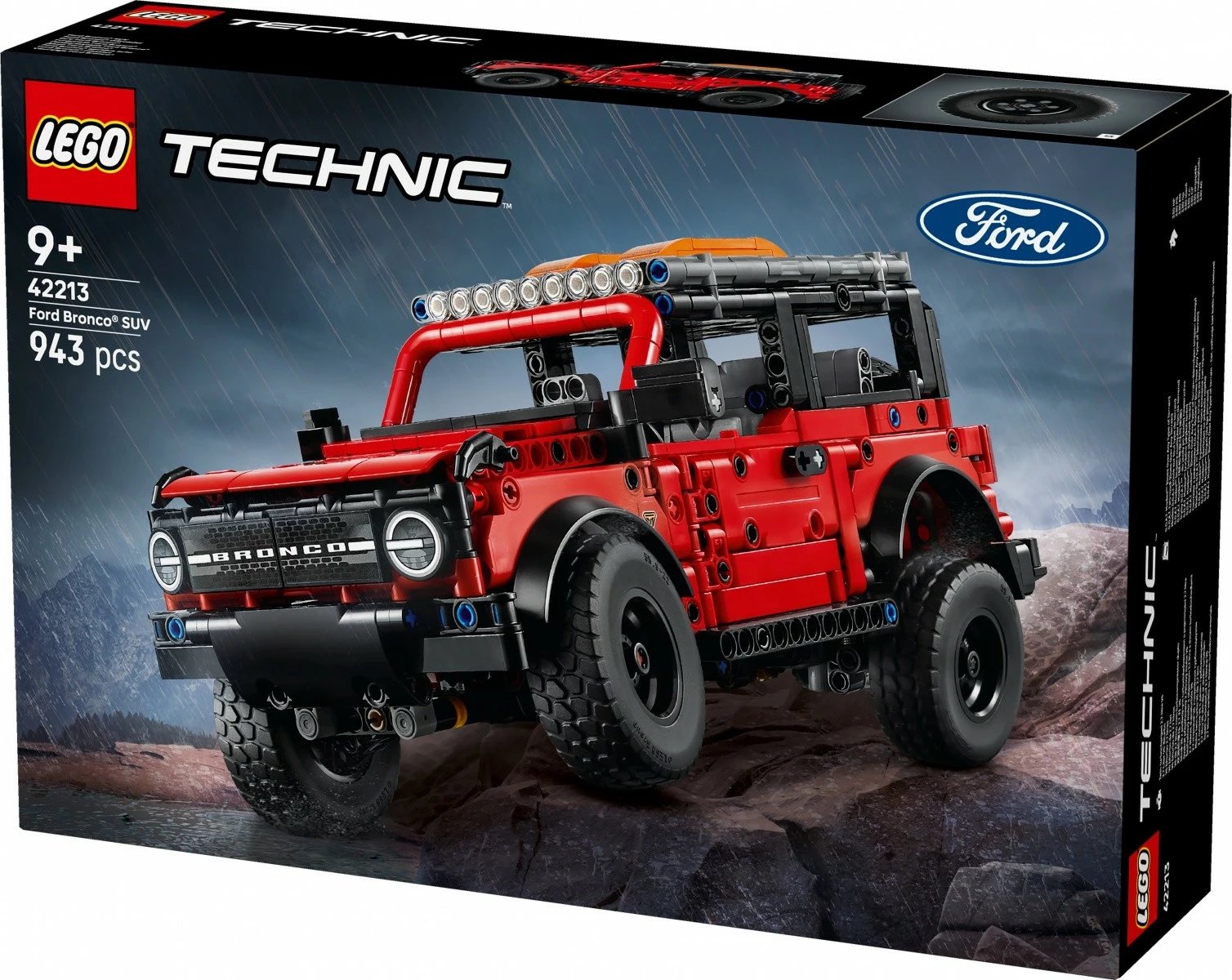Set ndërtimi LEGO Technic Ford Bronco SUV 42213, 943 pjesë, Kuqe