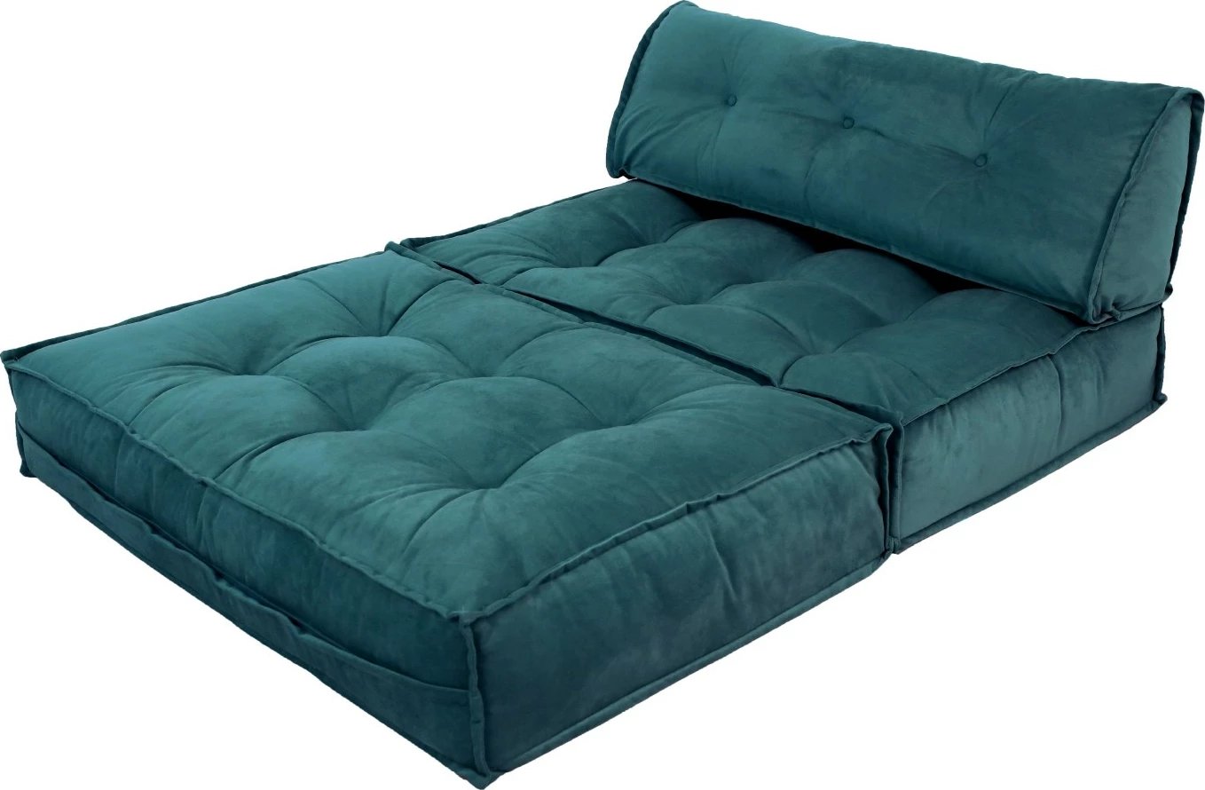 Divan-krevat 2 vende, Atelier del Sofa, kadife, ngjyrë jeshile petrol