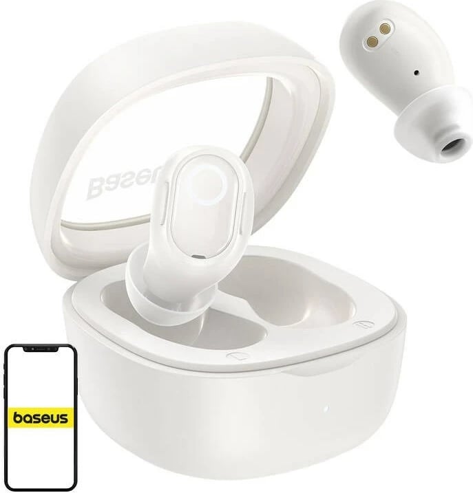 Kufje Baseus Bowie WM02 pa tela, True Wireless, me kuti karikimi, të bardha