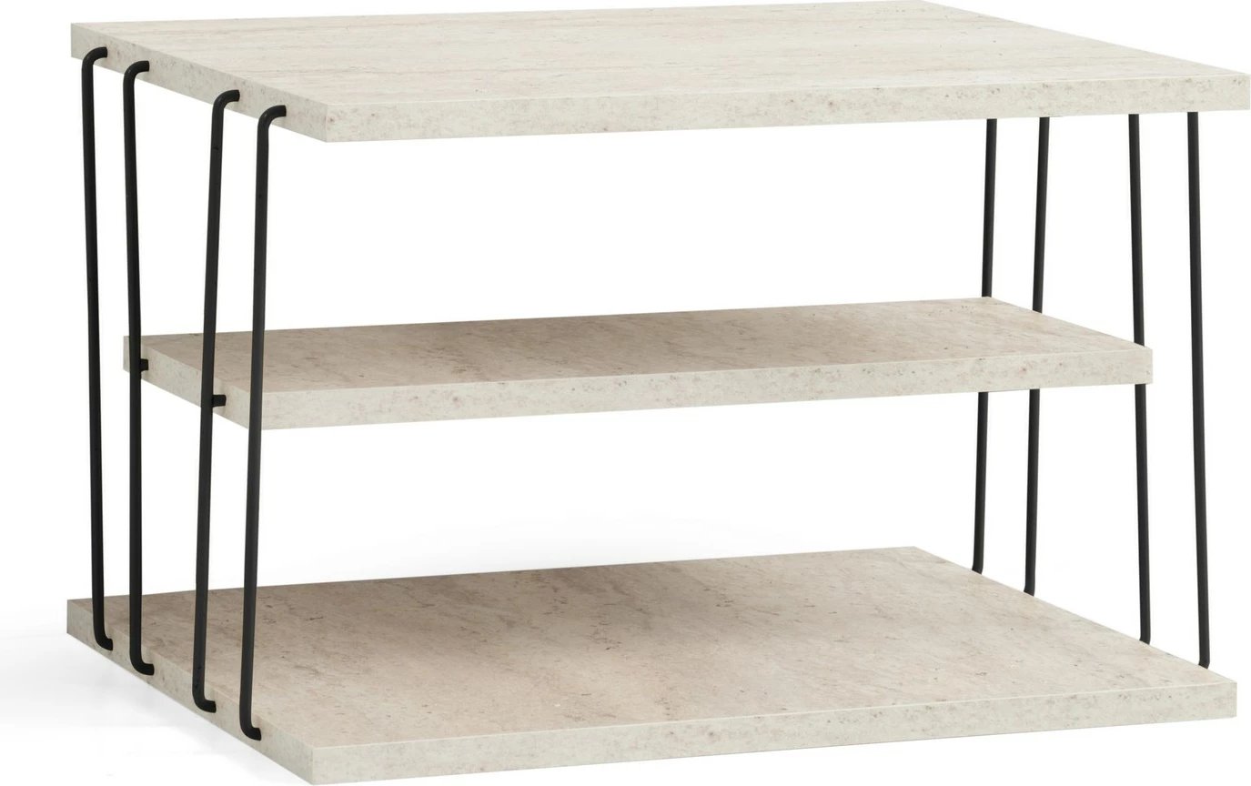 Tavolinë anësore Hanah Home, Lifon, ngjyrë e zezë, travertin