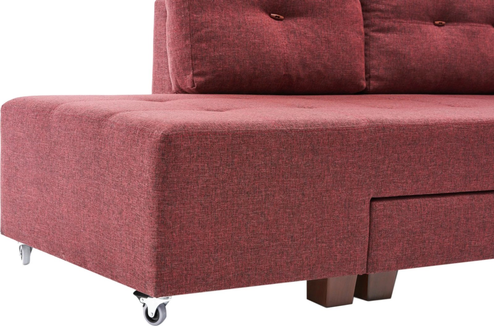 Kënd-sofë krevati, ngjyrë e kuqe e thellë (claret red), Atelier del Sofa, kënd majtas