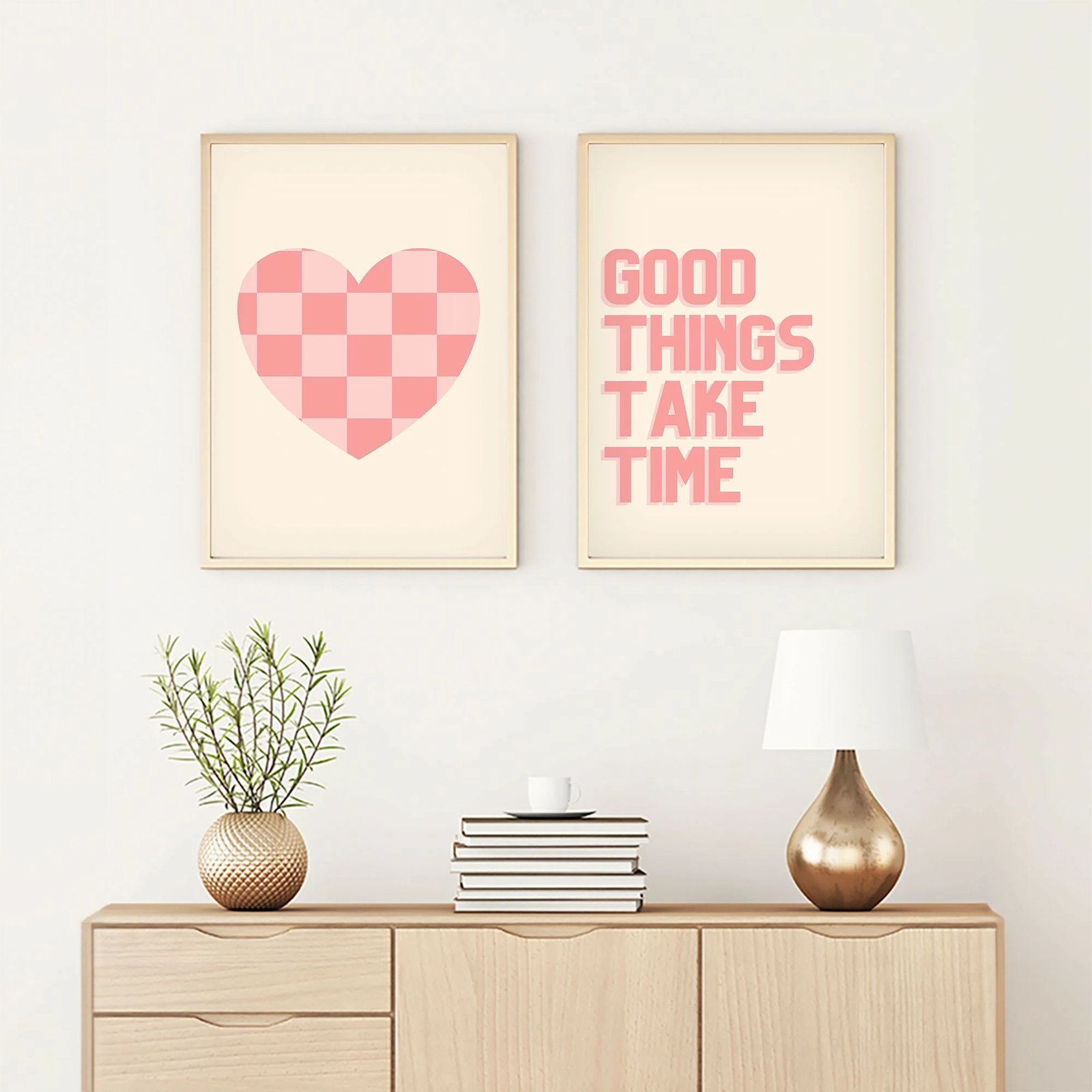 Pikturë dekorative me kornizë MDF (2 copë), Wallity, Huhu284, 30x40cm