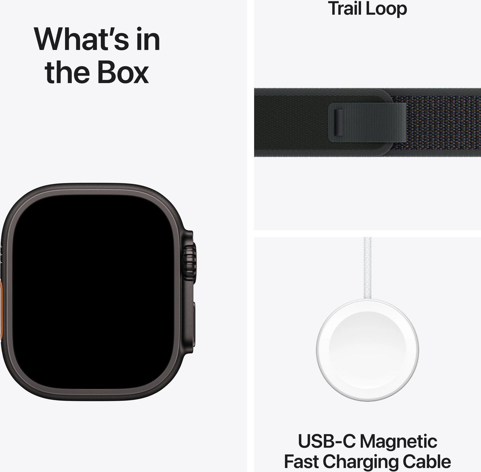 Apple Watch Ultra2 v2 Cellular 49mm Black Titanium Case with Black Trail Loop - S/M