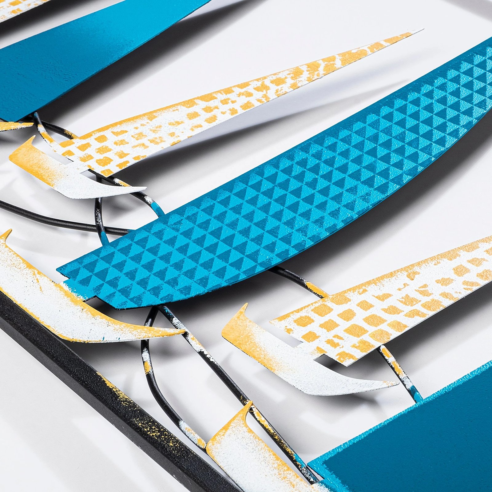 Aksesor dekorativ metalik për mur, Wallity Yelkenli 2, shumëngjyrësh, 40x90cm