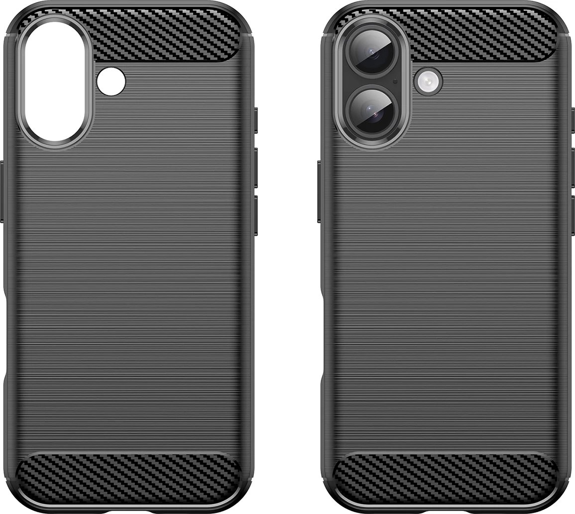 Mbështjellës Hurtel Carbon Case për iPhone 17, i zi