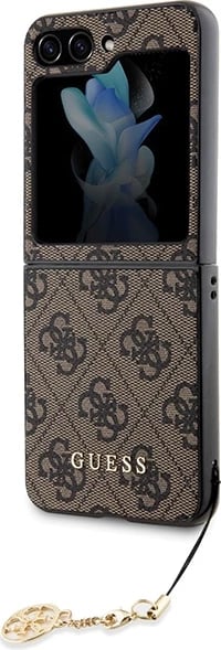 Mbështjellës Guess 4G Charms për Samsung Galaxy Z Flip 5, kafe