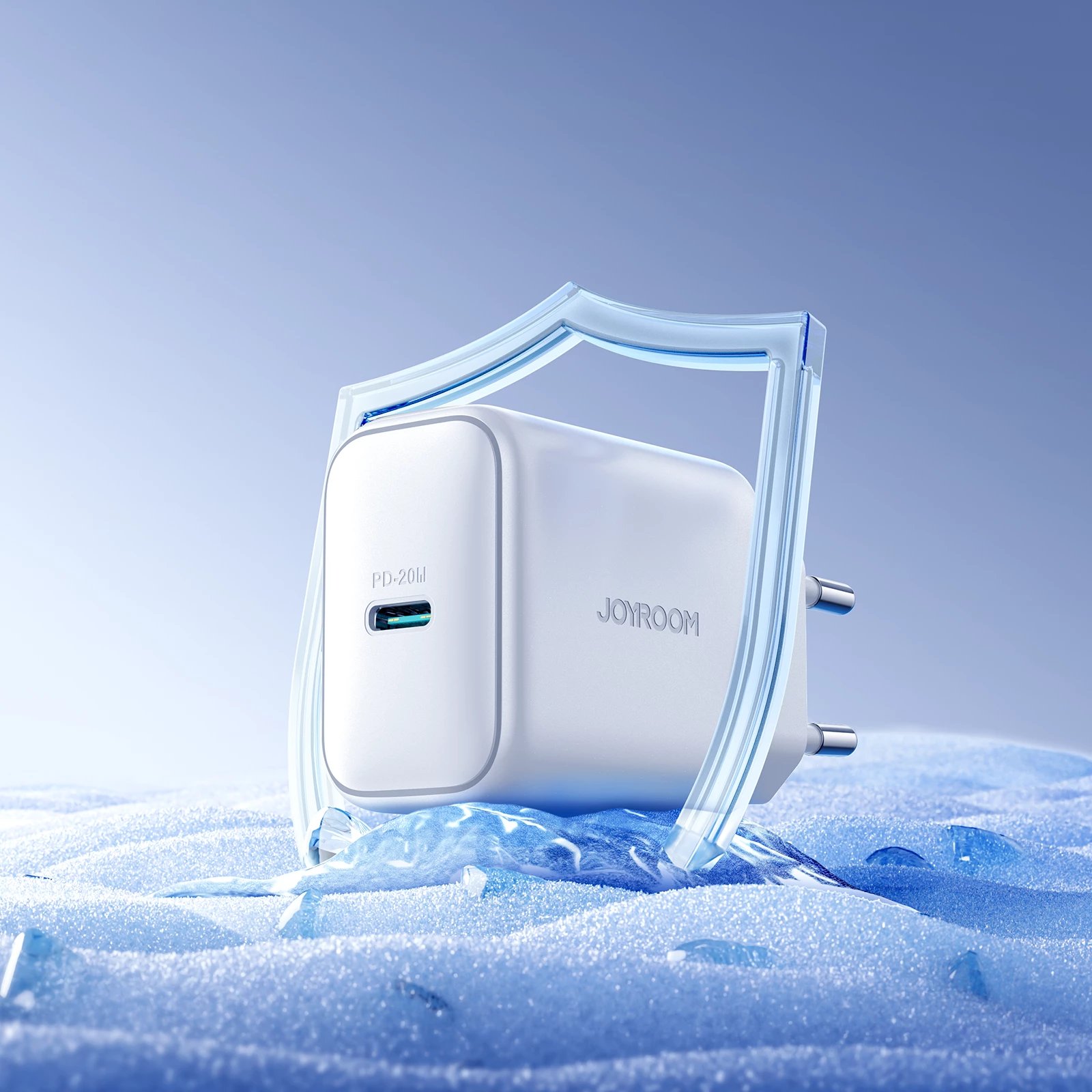 Karikues rrjeti Joyroom JR-TCF20 me USB-C, 20W, me kabllo USB-C/USB-C 1m, Bardhë