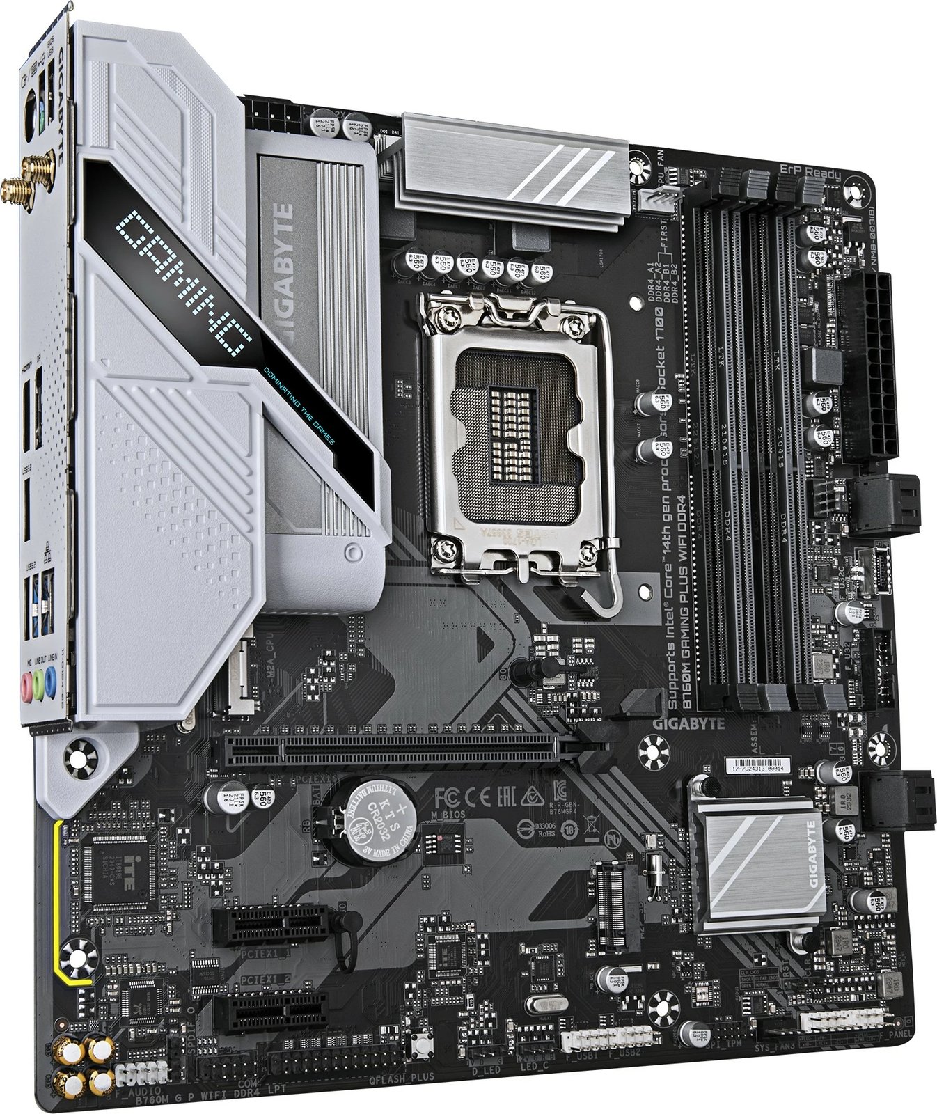 Pllakë amë Gigabyte B760M GAMING PLUS WIFI DDR4, LGA 1700, Wi-Fi 6, PCIe 4.0, e zezë/gri