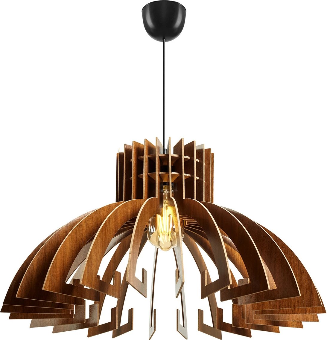 Llambë tavani Opviq, 2 copë, dizajn kurorë, MDF, ngjyrë arre, 18x39x55cm Llambë tavani Opviq, 2 copë, dizajn kurorë, MDF, ngjyrë arre, 18x39x55cm