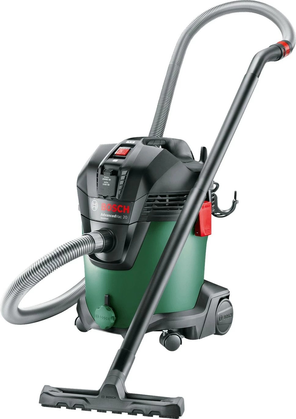Fshesë me korrent Bosch AdvancedVac 20, 20 L, pa qese, e zezë, e gjelbër