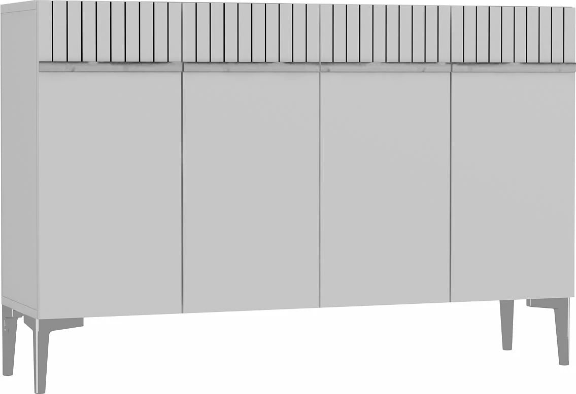 Konsolë Skye Decor, e bardhë, argjend