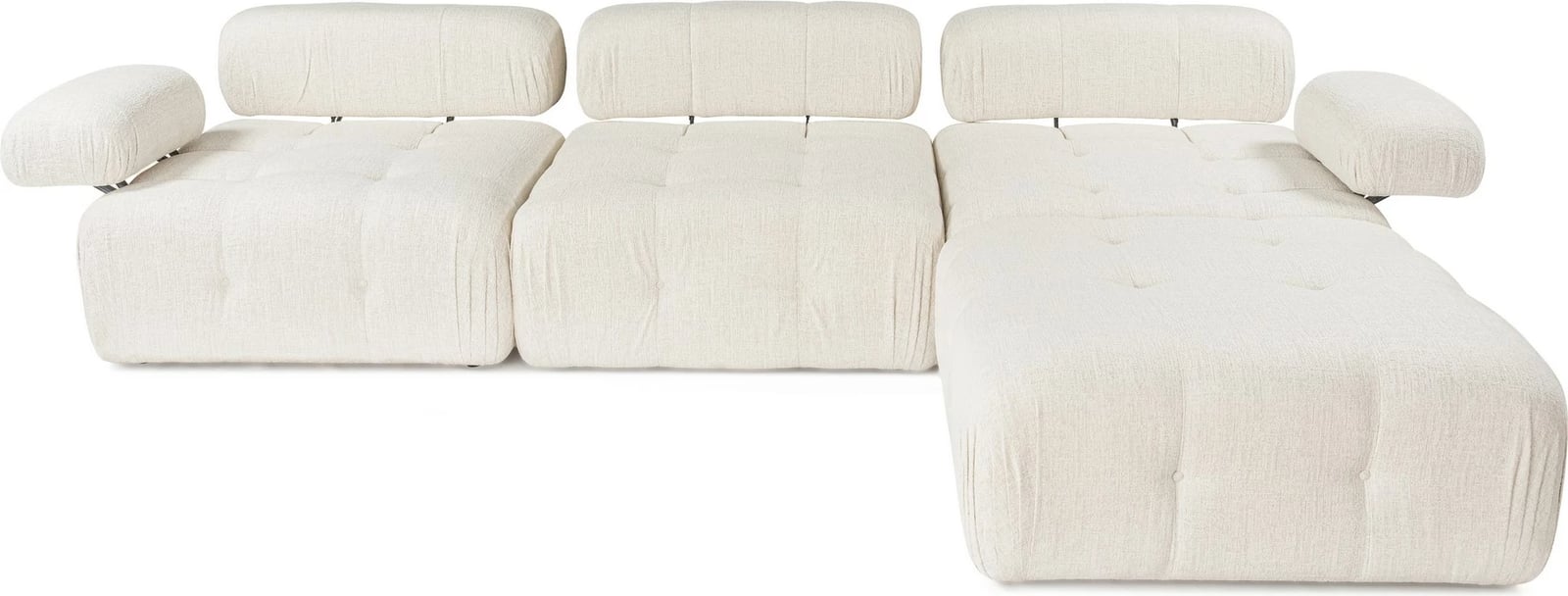 Kënd-sofë Doblo 3 vendëshe me pouffe, krem, Atelier del Sofa