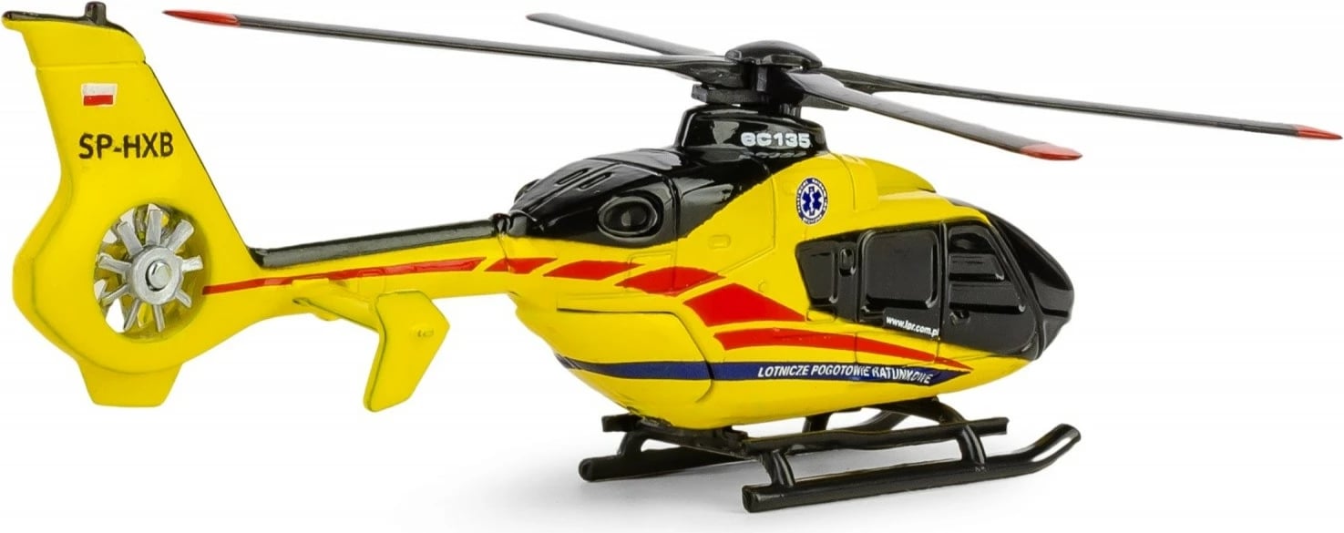 Helikopter lodër Daffi AIRBUS EC135, 1:100, Metal/Plastikë, Verdhë