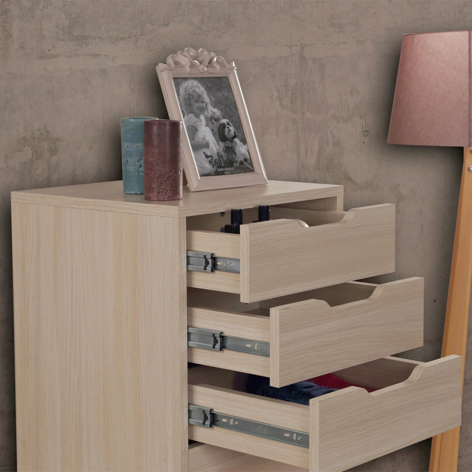 Komodë Hanah Home, Flow, ngjyrë lisi