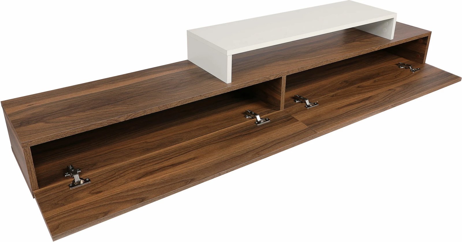 Komodë TV Hanah Home, Nirvana, ngjyrë teak dhe e bardhë