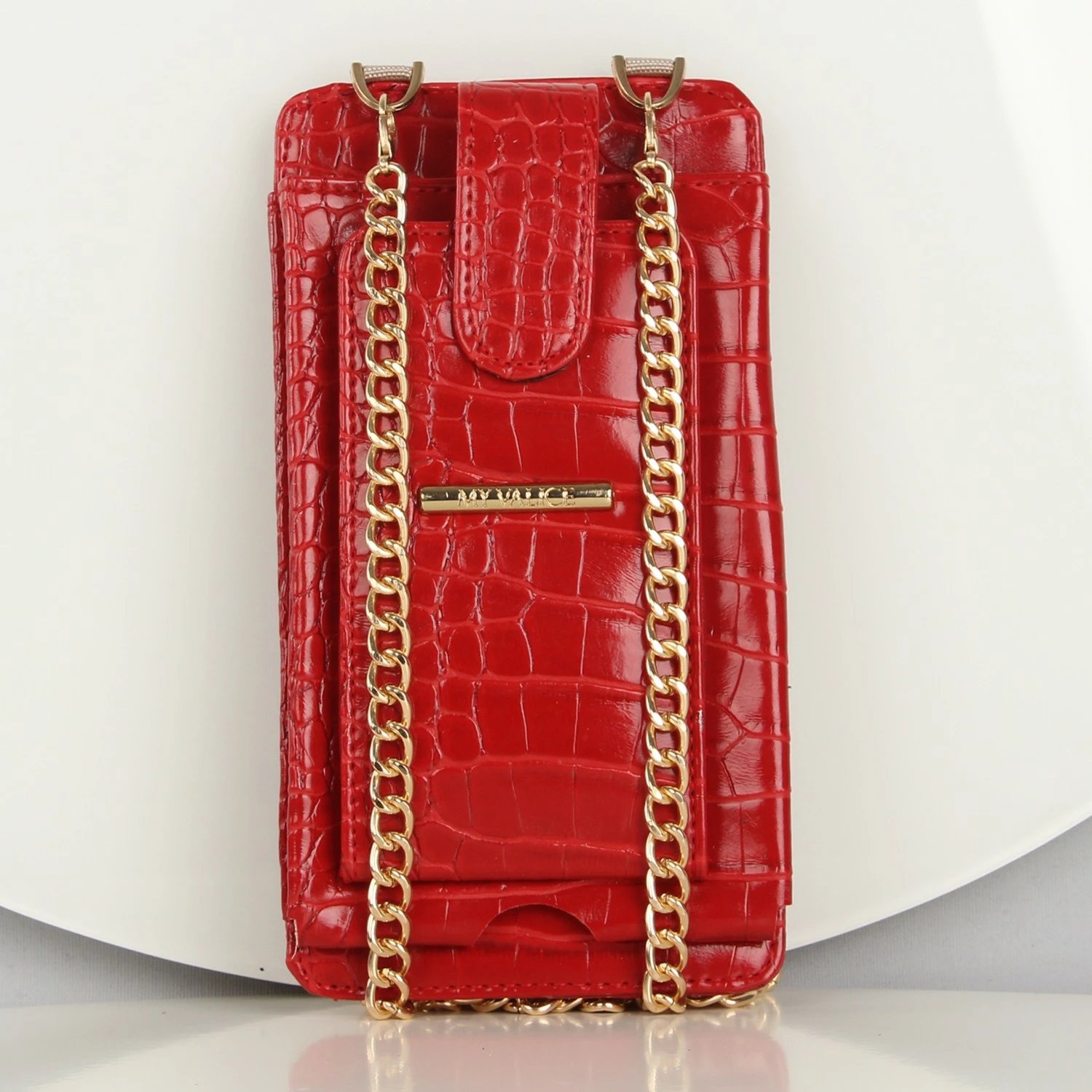 Kuletë e kuqe crossbody për telefon dhe kartela, Zoozie Bags, 1173