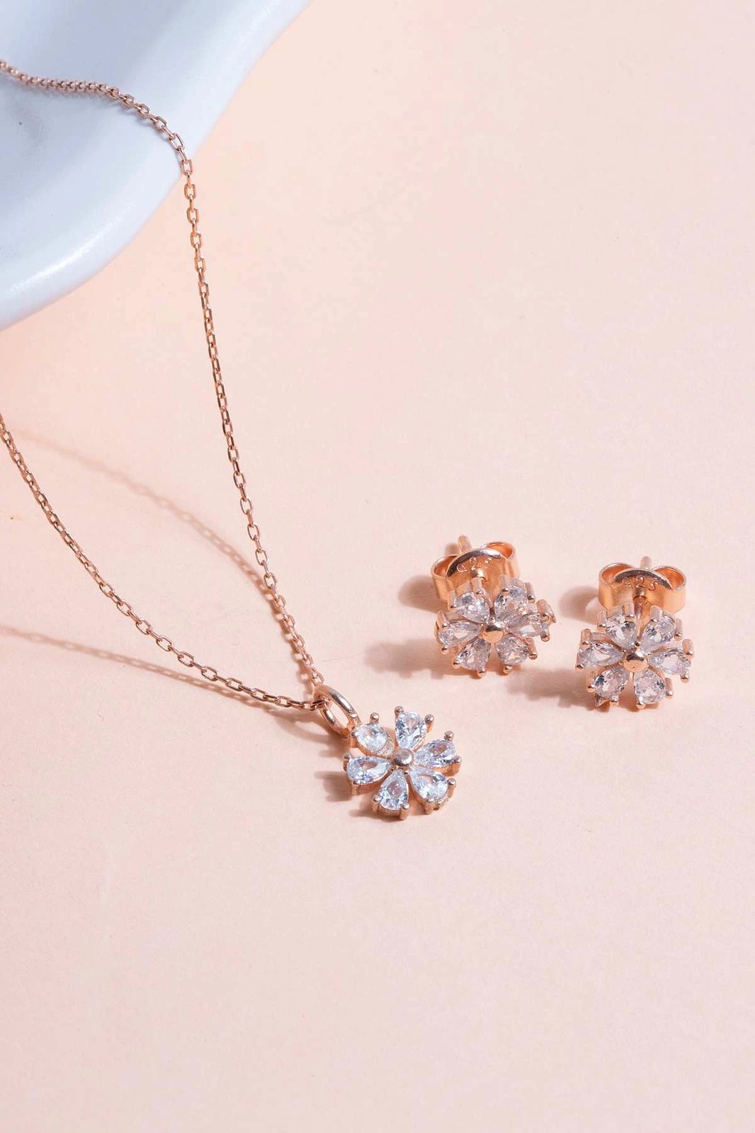 Set varëse dhe vathë argjendi, ngjyrë ari rozë, Jumeon, ELKMD50596R