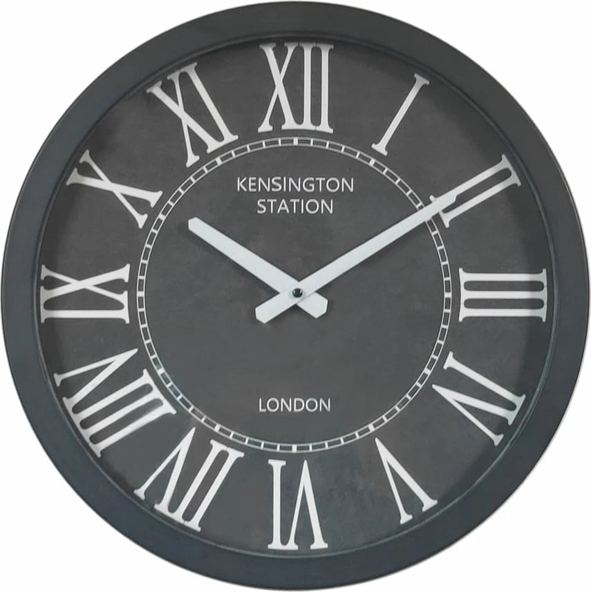 Orë muri SLOZNO, metal i zi, xham, 40x40x8cm