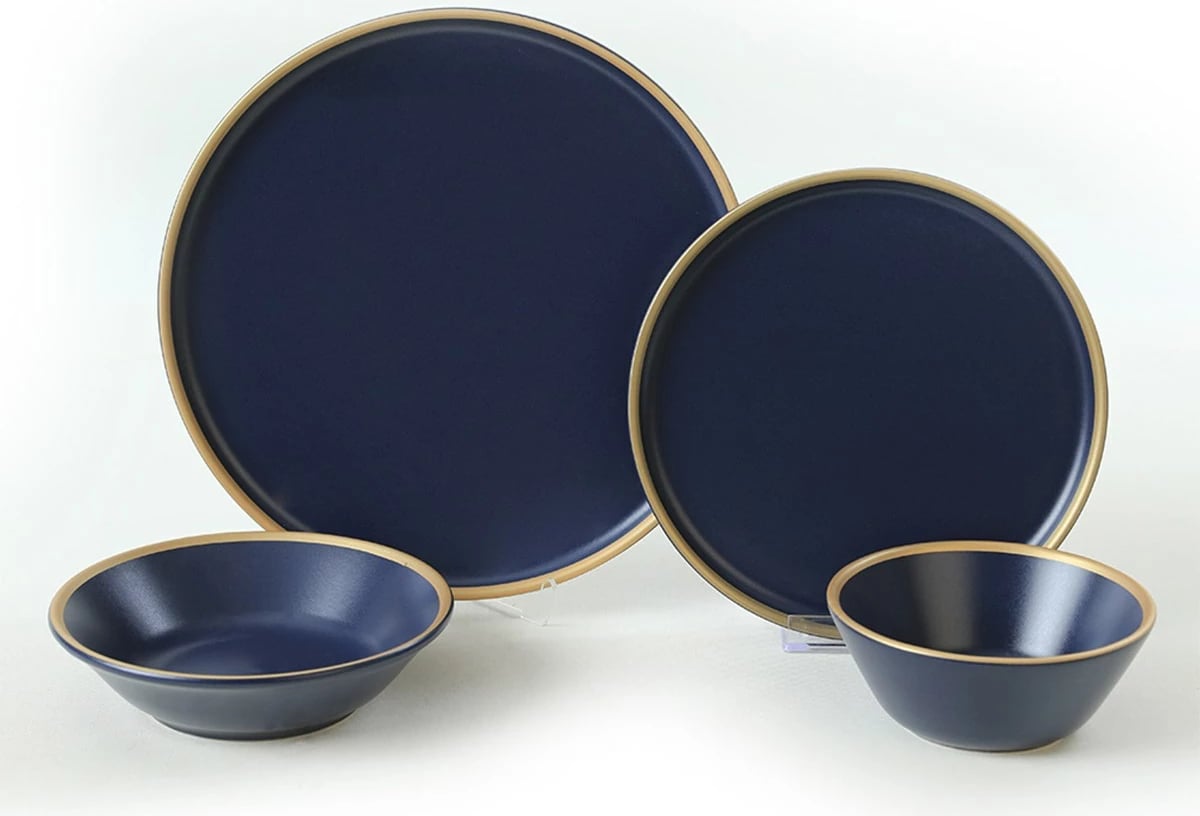 Set enësh darke prej qeramike (24 copë), Hermia Concept, TY039124F993A841700MAET000, ngjyrë kaltër e errët