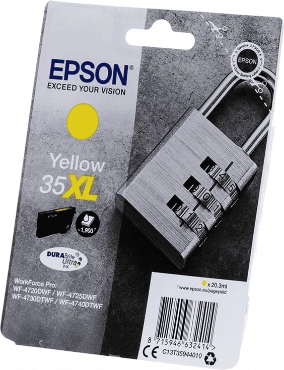 Patron bojë, Epson, 35XL C13T35944010, 20.3 ml, deri 1900 faqe, XL, e verdhë
