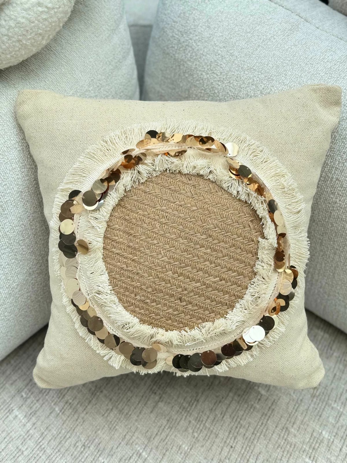 Jastëk dekorativ, mbulesë, ngjyrë bezhë, KET010, 43x43cm