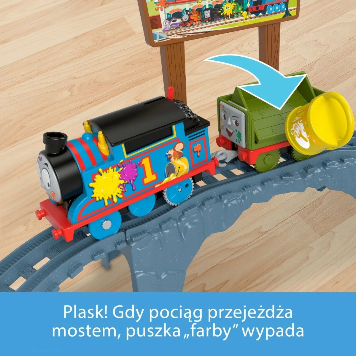 Set lodër treni Fisher Price Thomas & Friends Paint Delivery, plastikë, shumëngjyrësh