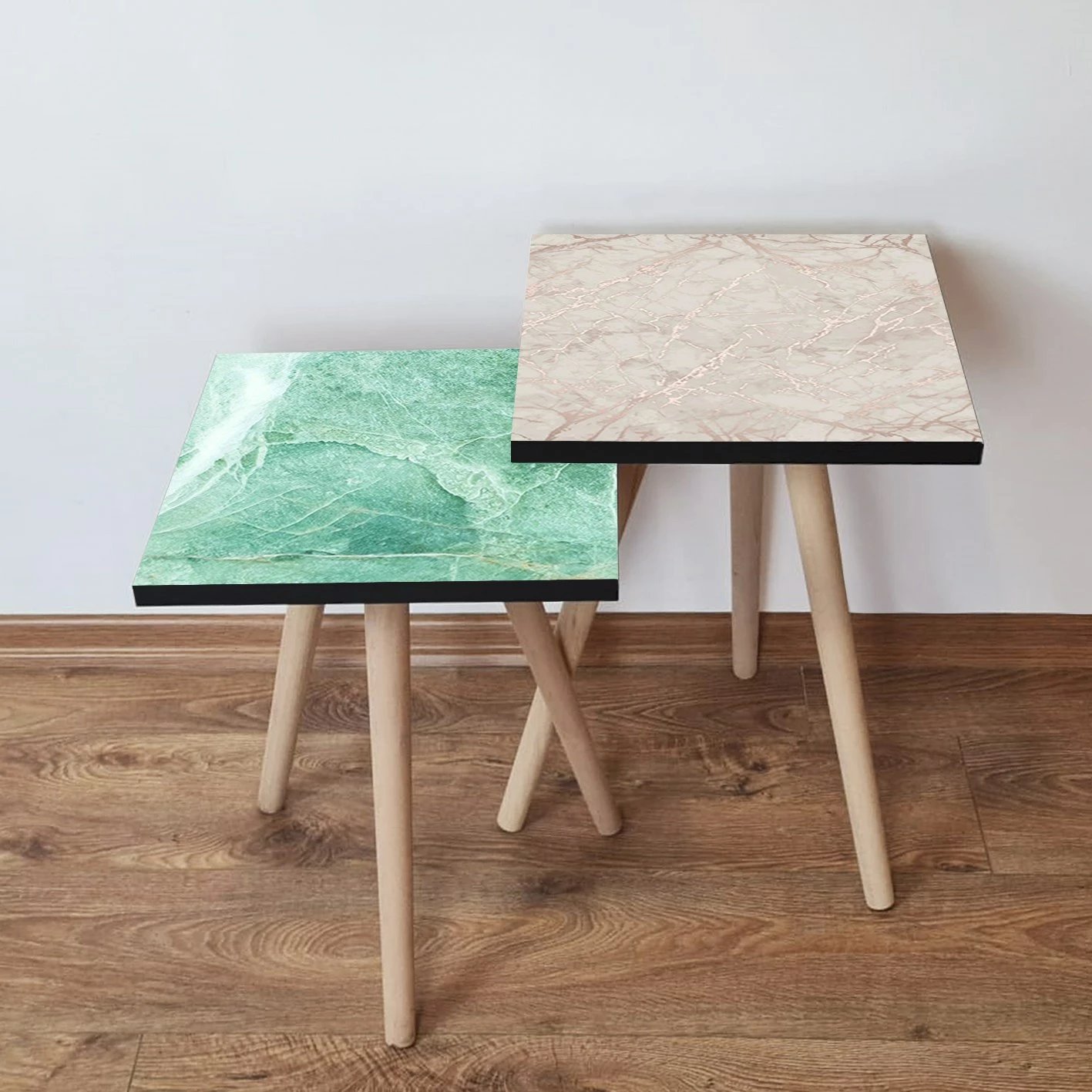 Tavolina ndihmëse të vendosshme (2 copë), Skye Decor, 2Shp443, ngjyrë e gjelbër