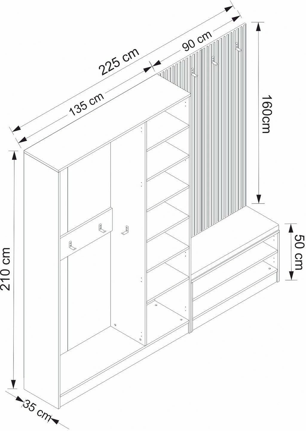 Stendë korridori Skye Decor, Kale - 8132, e bardhë