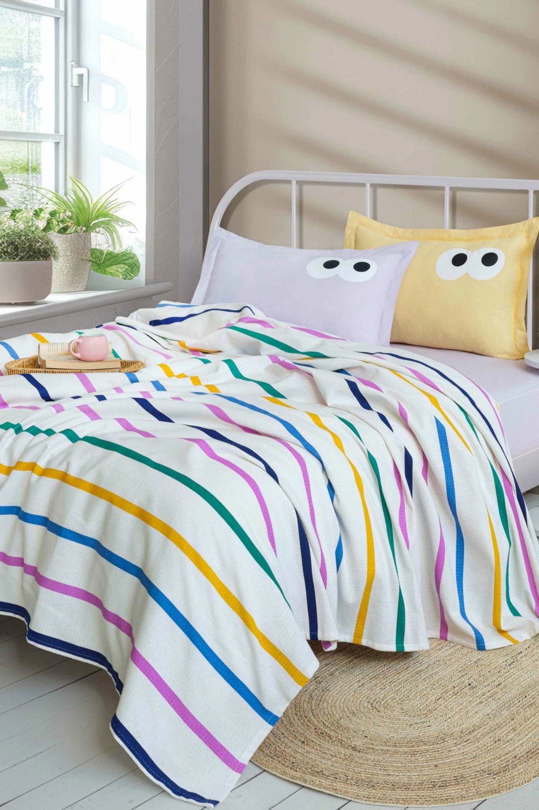 Set piké dopio Funny, ngjyrë e verdhë dhe lejla