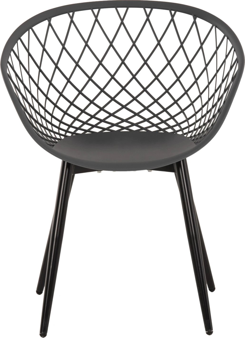 Karrige me krahë ARIADNE FH8001.30, ngjyrë gri, polipropilenë, këmbë metali të zeza, 63x56x80H cm, set prej 4 copë