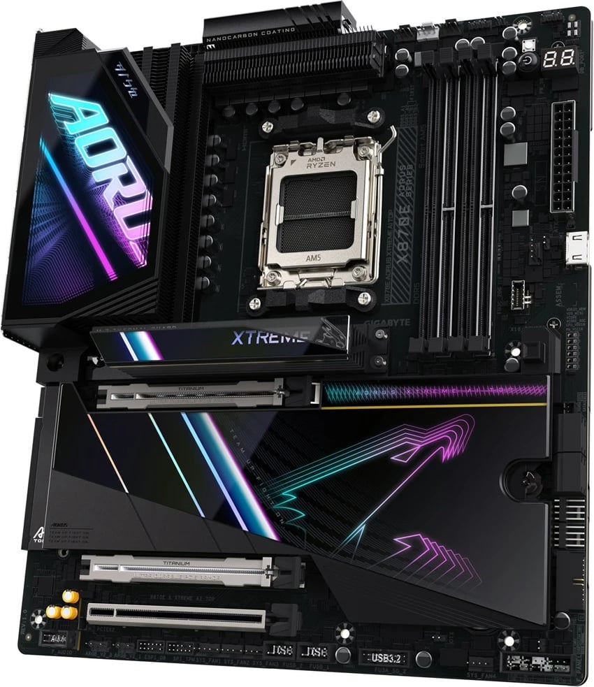 Pllakë amë Gigabyte X870E AORUS XTREME AI TOP, Socket AM5, DDR5, Wi-Fi 7, 10GbE LAN, E zezë