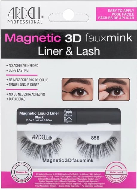 Qerpikë të rremë magnetikë Ardell 3D Faux Mink 858 për femra të zinj 1 copë