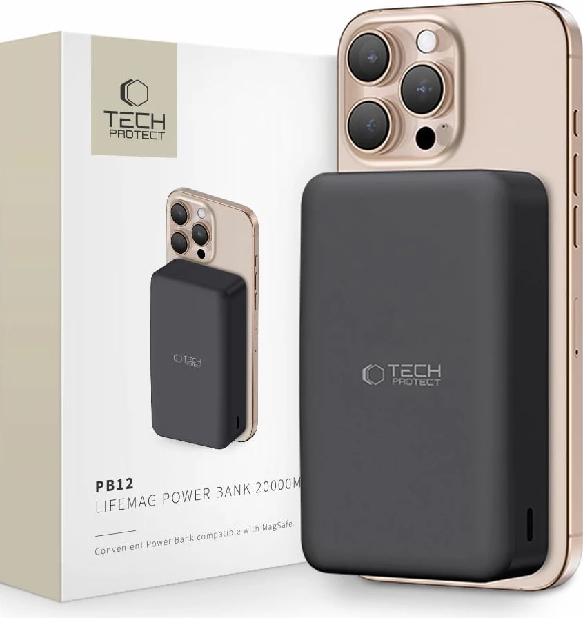 Powerbank Tech-Protect PB12 LifeMag 20000mAh MagSafe, zi