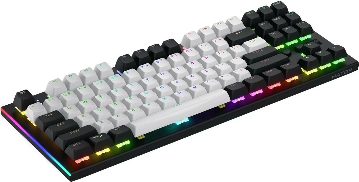 Tastierë mekanike Hator Gravity TKL HTK560, RGB, Hot-Swap, USB-C, e zezë-bardhë