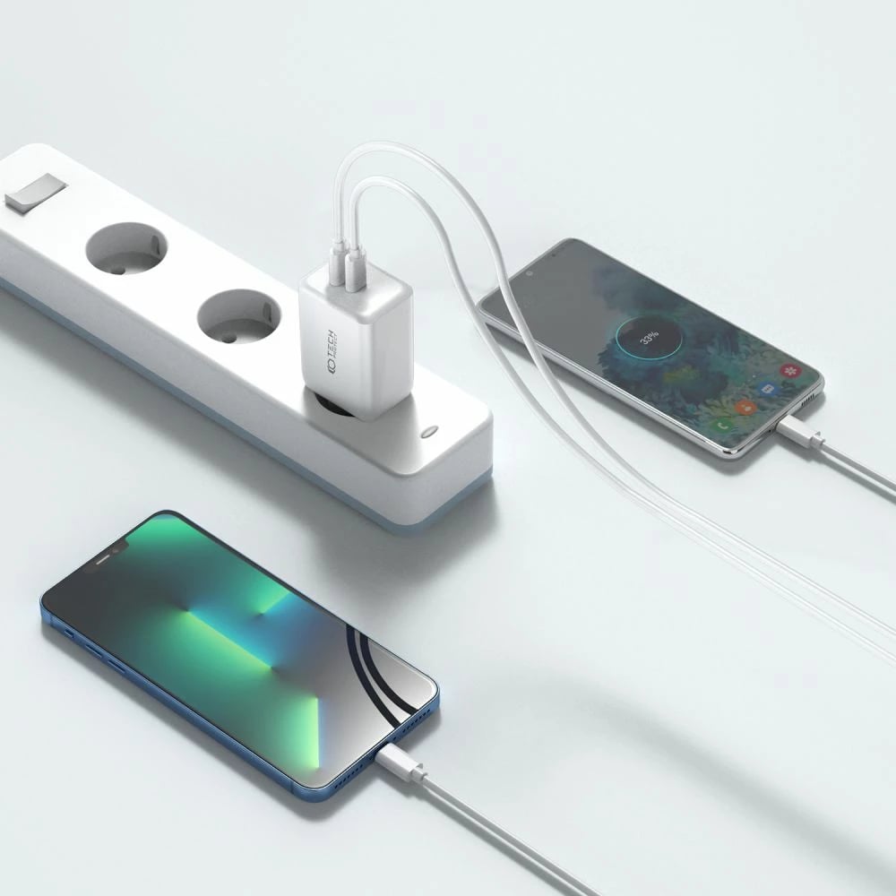 Karikues rrjeti Tech-Protect C35W, 2x USB-C PD 35W, zi